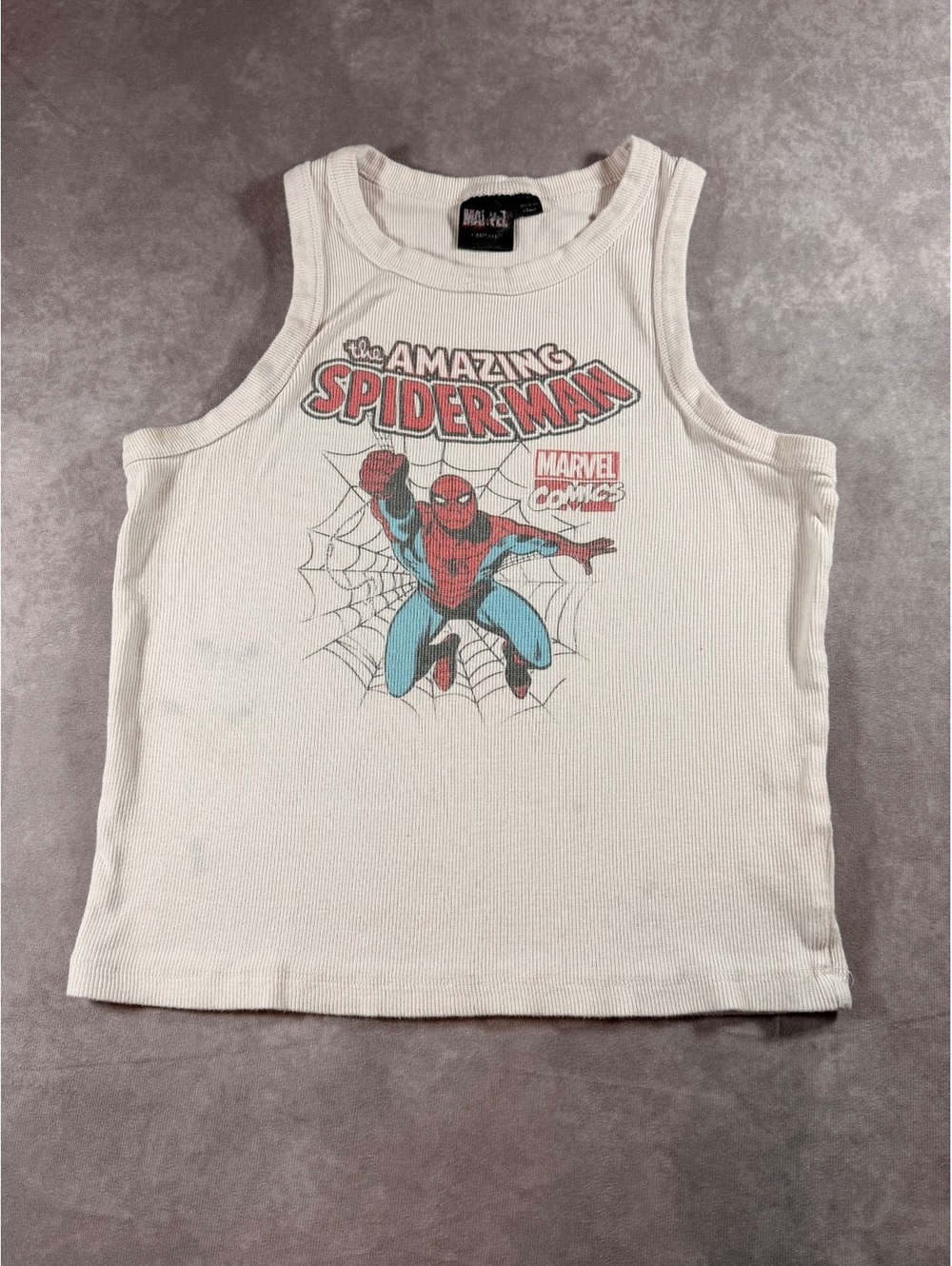 The Amazing Spider-Man Marvel Comics White Tank Top Size D